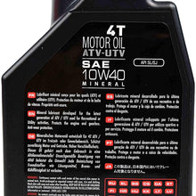 Motul 105878 4T 10W40 Motor Oil for 4 Stroke ATV/UTV Engines 1L/1.05 Quarts Can 10W-40 (2) Pack