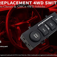 4WD 4x4 Switch - Replaces 19168767, 15709327, 901-062 - Fits Chevy Silverado 1500, 2500HD Suburban, Avalanche, GMC Sierra 1500, 2500, Yukon - 4 Wheel Drive Selector - Year Models 1999-2002
