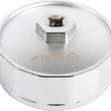 ARES 56041 – Adjustable 3-Jaw Oil Filter Wrench – 2 1/2-Inch to 4 Inch (63mm to 101mm) Capacity – Use with 3/8 or 1/2-Inch Drive Ratchets or 7/8-Inch Wrenches – Carbon Steel Construction
