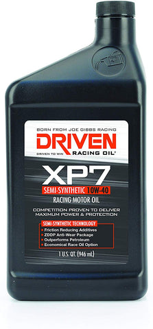 Driven Racing Oil 01706 XP7 10W-40 Semi-Synthetic Racing Motor Oil - 1 Quart