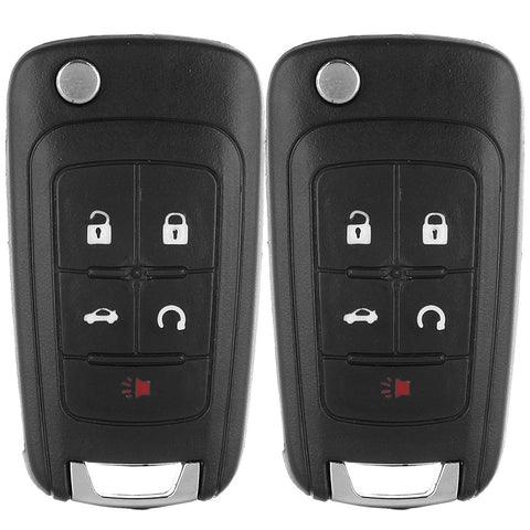 ECCPP Keyless Entry Remote Folding Key Fob Shell Case Replacement Compatible with GMC Terrain, Buick Allure Lacrosse Regal Verano Encore, Chevy Camaro Cruze Malibu Equinox Sonic Impala OHT01060512