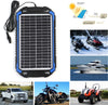 SUNER POWER 12V Solar Car Battery Charger & Maintainer - Portable 8W Solar Panel Trickle Charging Kit for Automotive, Motorcycle, Boat, Marine, RV, Trailer, Powersports, Snowmobile, etc.