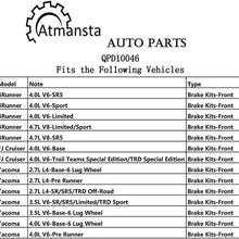Atmansta QPD10046 Front Brake kit with Drilled/Slotted Rotors and Ceramic Brake pads for Toyota 4Runner FJ Cruiser Tacoma