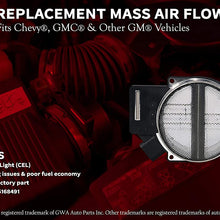 Mass Air Flow Sensor - Fits Chevy Silverado, Suburban 1500, 2500, Tahoe, GMC Yukon XL 1500, Sierra, Cadillac Escalade, ESV, EXT 5.3L, 6.0L, 4.8 and more - Replaces 25168491, AF10043, 25318411, 2134160