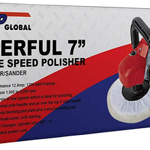 TCP Global 7" Professional High Performance Variable Speed Polisher with a 4 Pad Buffing and Polishing Kit and a Pad Cleaning Spur - Buff, Polish & Detail Car Auto Paint