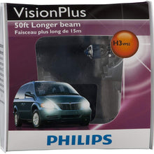 Philips H3 VisionPlus Headlight/Fog Light Bulb, Pack of 2