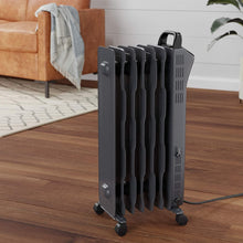 AmazonBasics Portable Radiator Heater with 7 Wavy Fins, Manual Control, Black, 1500W