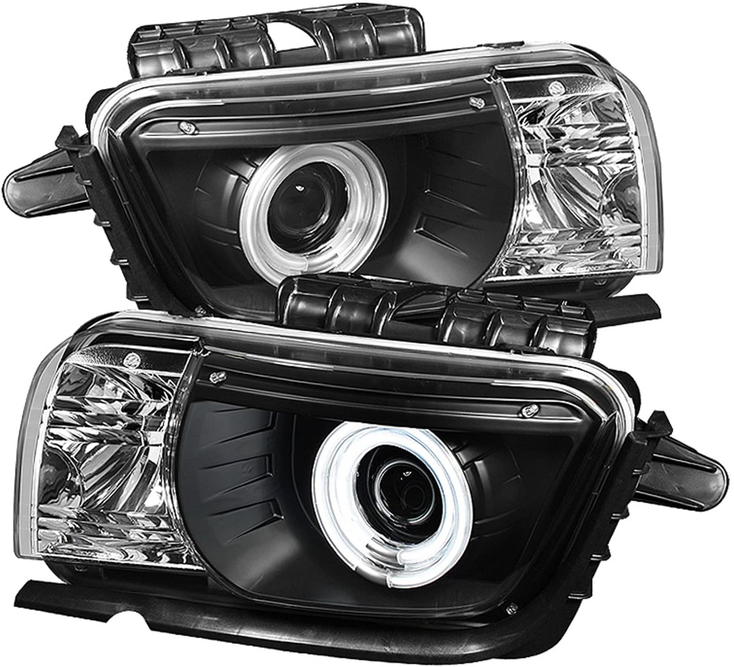Spyder 5042354 Chevy Camaro 10-13 Projector Headlights (for halogen models only) Dual Halo - CCFL Halo - Black - High/Low H7 (Included) (Black)