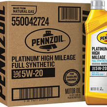 Pennzoil Platinum High Mileage Full Synthetic 5W-30 Motor Oil for Vehicles Over 75K Miles (5-Quart, Single-Pack)