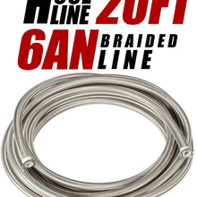 20 Ft 8AN AN8 Universal Braided Stainless Steel PTFE TEFLON Oil Fuel Gas Line Hose