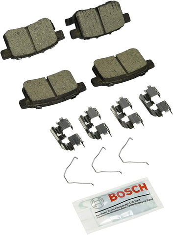 Bosch BC1451 QuietCast Premium Ceramic Disc Brake Pad Set For: Acura TSX; Honda Accord, Rear