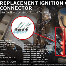Ignition Coil, Coil Pack Replacement Connector - Harness - Set of 4 - Fits VW, Volkswagen and Audi 1.8T, 2.0T, 2.5L, 3.2L, 4.2L Vehicles