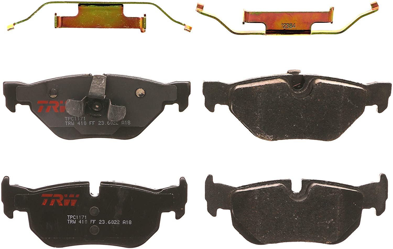 TRW TPC1171 Premium Ceramic Rear Disc Brake Pad Set for select BMW 1 and 3 series and X1 models