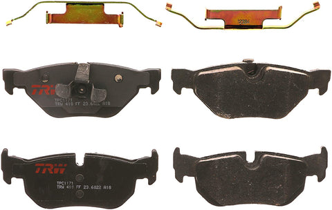 TRW TPC1171 Premium Ceramic Rear Disc Brake Pad Set for select BMW 1 and 3 series and X1 models
