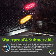 2 Red + 2 White 6" Oval LED Trailer Tail Light Kit [DOT Certified] [Grommets & Plugs Included] [IP67 Waterproof] Stop Brake Turn Reverse Back Up Trailer Lights for RV Truck Jeep