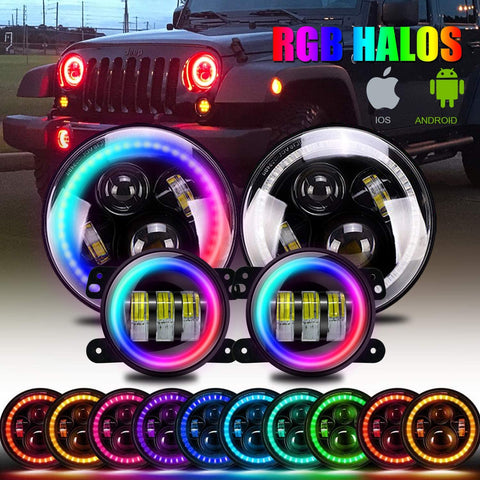 Dot Approved 7 Inch LED RGB Headlight,7