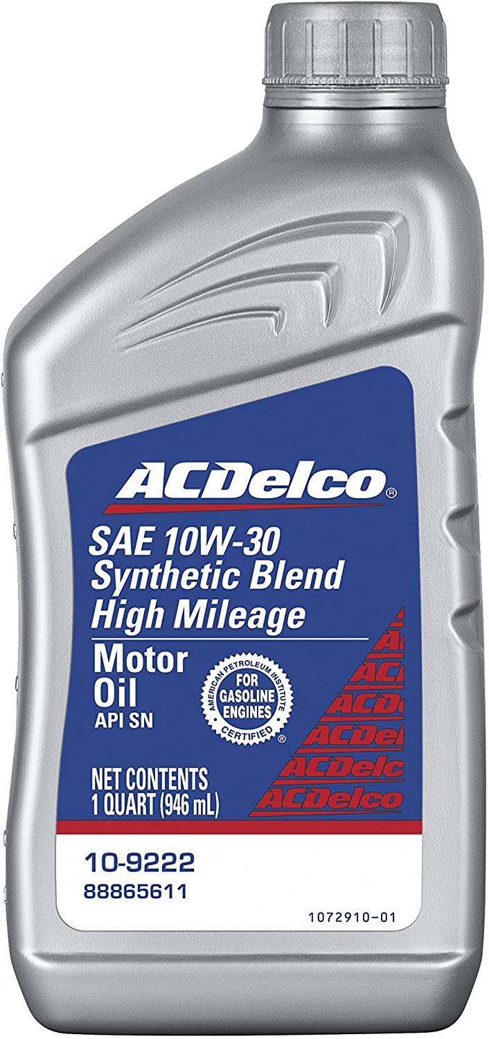 ACDelco 10-9222 Professional High Mileage 10W-30 Synthetic Blend Motor Oil - 1 qt