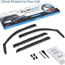 CLIM ART in-Channel Incredibly Durable Rain Guards for Chevrolet Silverado 14-18 Crew Cab, Original Window Deflectors, Vent Deflector, Vent Window Visors, Dark Smoke Truck Accessories, 4 pcs. - 614003