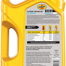 Pennzoil Platinum High Mileage Full Synthetic 5W-30 Motor Oil for Vehicles Over 75K Miles (5-Quart, Single-Pack)