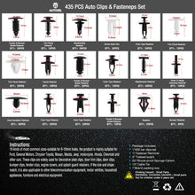 AUTOXEL 465 PCS Car Retainer Clips Plastic Fasteners Kit, Automotive Clips 19 Sizes Auto Push Pin Rivets Set Nylon Bumper Fender Rivets Clips -Door Trim Panel Clips for GM Ford Toyota, Honda, etc