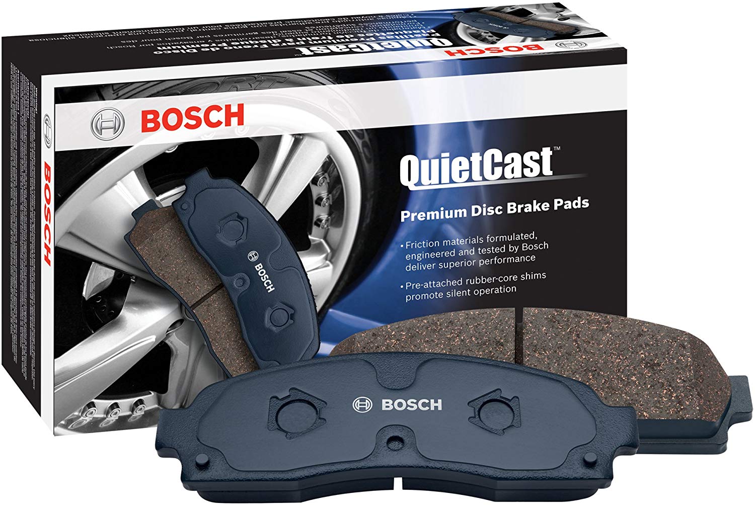 Bosch BC1345 QuietCast Premium Ceramic Disc Brake Pad Set For 2009-2011 Nissan Versa; Front