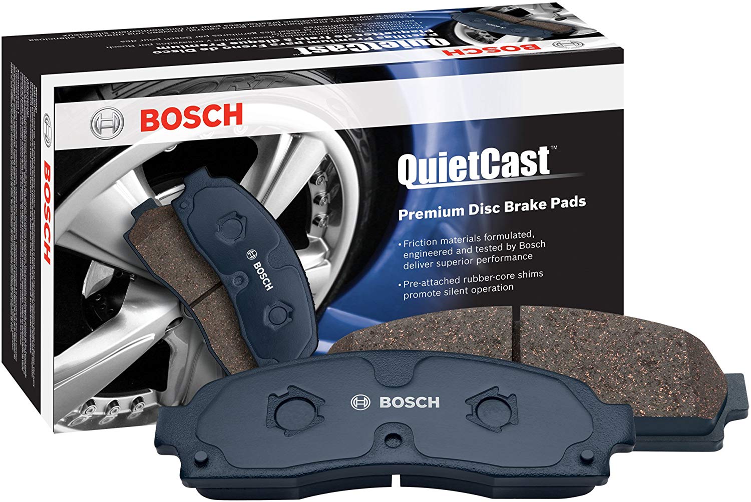 Bosch BP1098 QuietCast Premium Semi-Metallic Disc Brake Pad Set For: Land Rover LR3, Range Rover, Range Rover Sport, Front