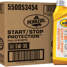 Pennzoil 550053454 Start/Stop Protection Full Synthetic 5W-30 Motor Oil, 1 Quart, 6 Pack