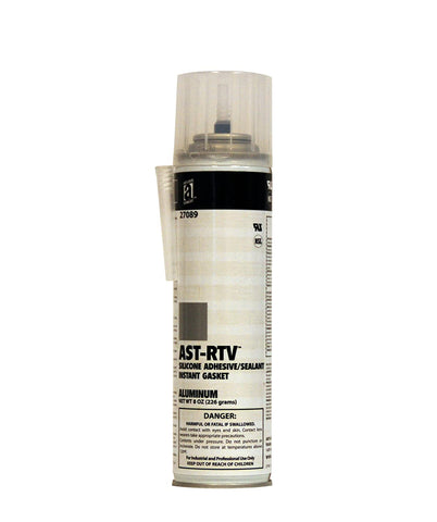 AST-RTV 27089 Aluminum 100% Silicone Adhesive/Sealant/Instant Gasket, 8 oz. Pressurized Can with Applicator Tip