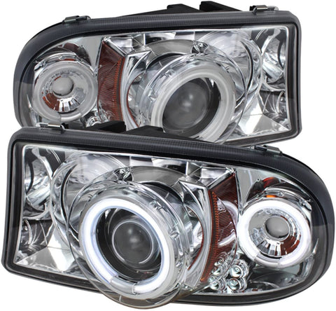 Spyder Auto PRO-YD-DDAK97-CCFL-C Dodge Dakota/Durango Chrome CCFL LED Projector Headlight with Replaceable LEDs