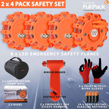 LED Road Flares Emergency Lights - Roadside Warning Car Safety Flare Kit for Vehicles & Marine Boat | Rescue Beacon Disc Pack with Discs & Window Hammer Seatbelt Cutter & Gloves & Bag by Promondi (8)