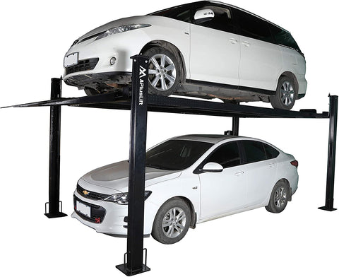 APlusLift HW-8S 8,000LB 4-Post Portable Storage Car Lift Heavy Duty Car Auto Truck Hoist / 12 Months Parts Warranty