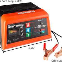 Stalwart 75-CAR1051 for 12V Lead Acid Automotive Batteries – 2, 10, and 50 Amp Analog Starter