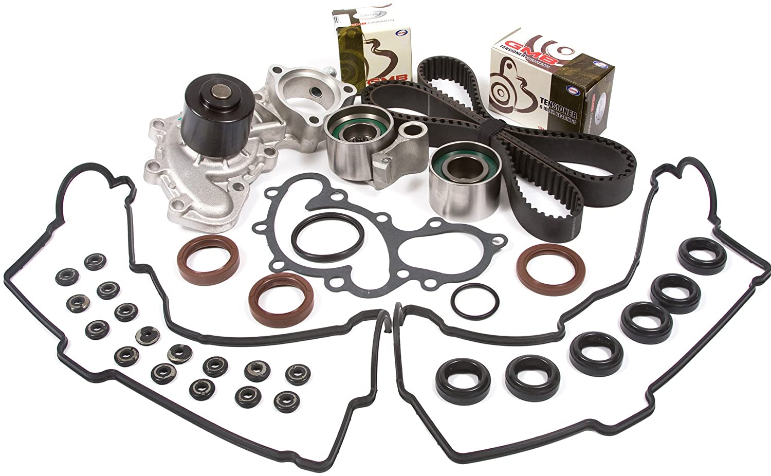 Evergreen TBK271VCT Fits Toyota 4Runner 3.4L DOHC Timing Belt Kit Valve Cover Gasket Water Pump