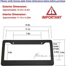 Mega Racer (Pack of 1) JDM Style Matte Black License Plate Frame Front or Rear Cover Holder Tag US Auto Car Sedan Truck SUV RV Van