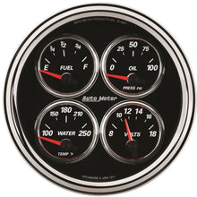 Auto Meter 1224 Designer Black 5" 0-90 Ohm Quad Fuel Level Gauge