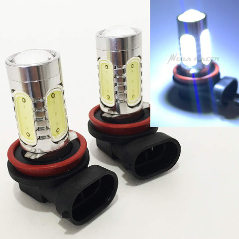 Mega Racer H11 (Fog Light) CREE Q5 LED Projector Plasma Hyper Cool White 6000K 6K Headlight Bulb 12V Xenon Lamp US Seller