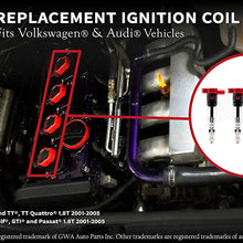 Ignition Coil Pack Set of 4-1.8T Replaces 06C905115M Compatible with Volkswagen & Audi Vehicles