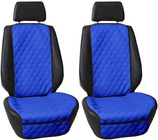 FH Group Car Front Seat Protectors Water Resistant Air Bag Compatible, (Two Pack) PU Leather Luxury Diamond Design Universal Seat Covers for Cars, Auto, Trucks, Vans & SUVs (Solid Black) w. Gift
