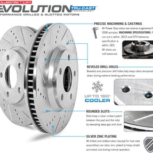 Power Stop K6173 Front & Rear Brake Kit with Drilled/Slotted Brake Rotors and Z23 Evolution Ceramic Brake Pads