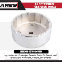 ARES 56041 – Adjustable 3-Jaw Oil Filter Wrench – 2 1/2-Inch to 4 Inch (63mm to 101mm) Capacity – Use with 3/8 or 1/2-Inch Drive Ratchets or 7/8-Inch Wrenches – Carbon Steel Construction
