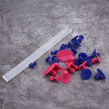 Qiilu Car Dent Paintless Repair Tool Kit, Auto Body Paintless Repair Remover Kit 1 T Bar Slide Hammer + 28pcs Glue Puller Tabs + 2 Free Sticks
