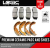 FRONT & REAR CERAMIC Brake Pads AND Shoes Fits Honda Insight, Honda Civic DX LX