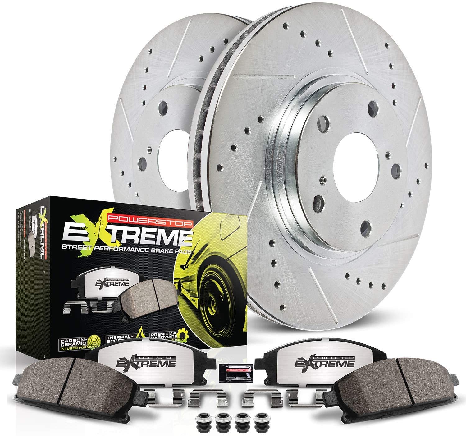 Power Stop K2427-26 Rear Z26 Street Warrior Brake Kit Infiniti Nissan