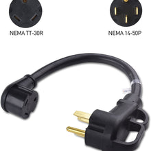 Cable Matters 4 Prong 50 AMP to 30 AMP RV Adapter (30 AMP to 50 AMP RV Plug, RV Cord) - 1.5 Feet (NEMA 14-50P to TT-30R)