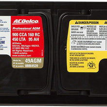ACDelco 49AGM Professional AGM Automotive BCI Group 49 Battery