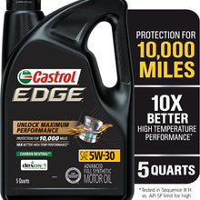 Castrol 03084C Edge 5W-30 Advanced Full Synthetic Motor Oil, 5 Quart