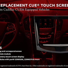 Replacement CUE Touch Screen Display - Compatible with Cadillac Vehicles - ATS, CTS, ELR, Escalade, ESV, SRX, XTS - Premium Gel-Free Infotainment Screen - Replaces Screens For 22980208, 22986276