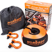 HORUSDY Recovery Tow Strap 3" x 30Ft - Heavy Duty 32,000 LBS Break Strength, 3/4 D Ring Shackles (2pcs), Recover Your Vehicle Stuck in Mud/Snow.