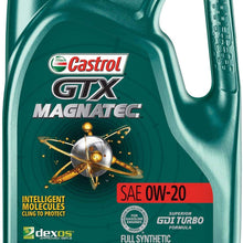 Castrol 03060 GTX MAGNATEC 0W-20 Full Synthetic Motor Oil, 5 Quart, 3 Pack
