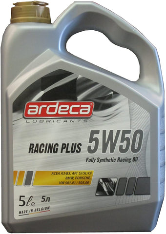 Ardeca Racing Plus5w-50 Fully Synthetic Motor Oil 3 x5 Liter CASE Made in BELGIUM